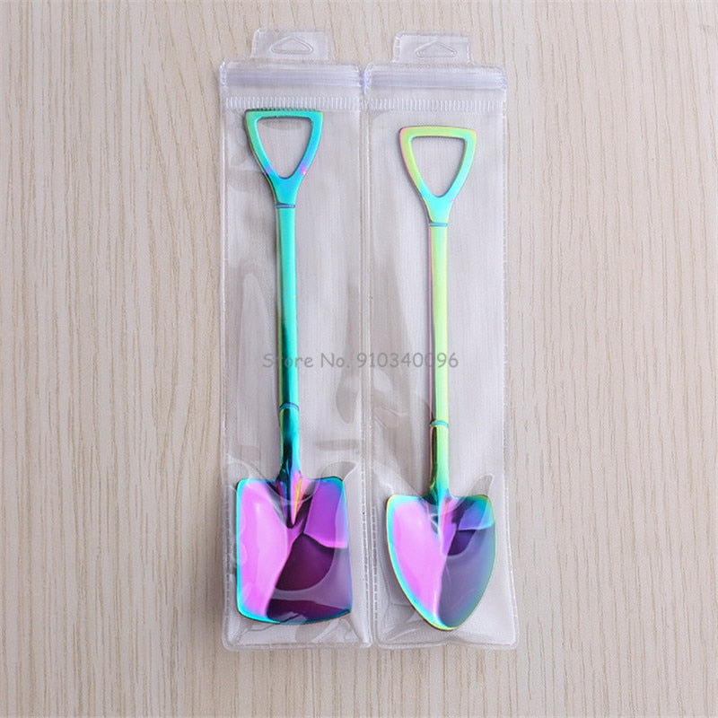 Retro Shovel Dessert Spoons for Stylish Coffee Serving