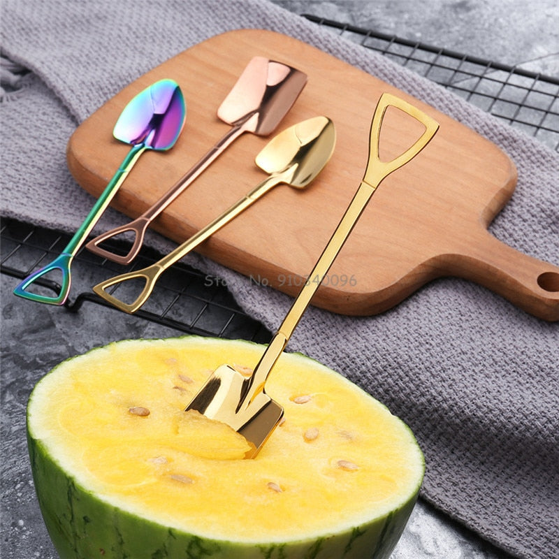Retro Shovel Dessert Spoons for Stylish Coffee Serving