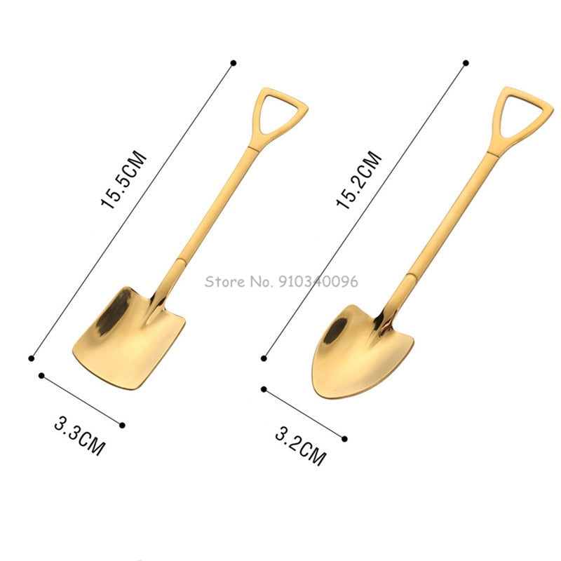 Retro Shovel Dessert Spoons for Stylish Coffee Serving