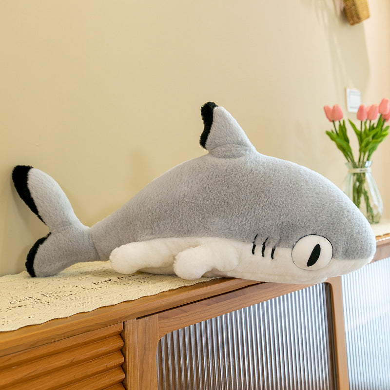Oversized Shark Plush Pillow for Comforting Hugs & Decor