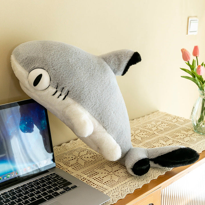 Oversized Shark Plush Pillow for Comforting Hugs & Decor