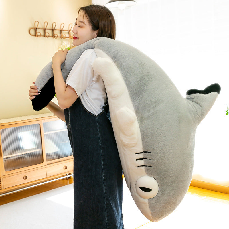 Oversized Shark Plush Pillow for Comforting Hugs & Decor