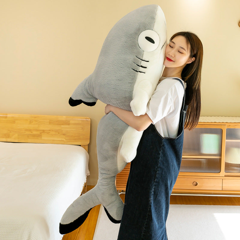 Oversized Shark Plush Pillow for Comforting Hugs & Decor