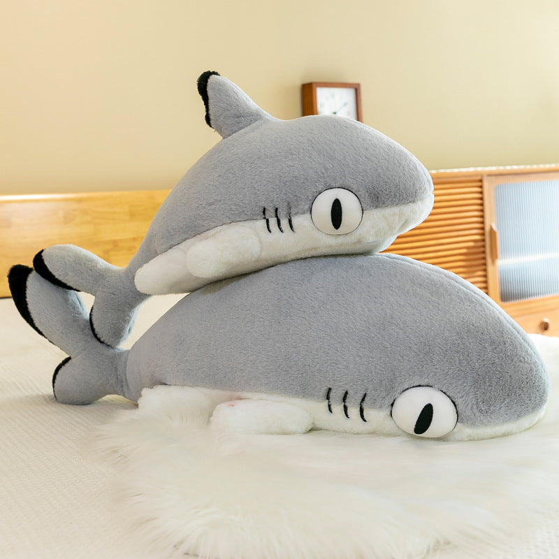 Oversized Shark Plush Pillow for Comforting Hugs & Decor