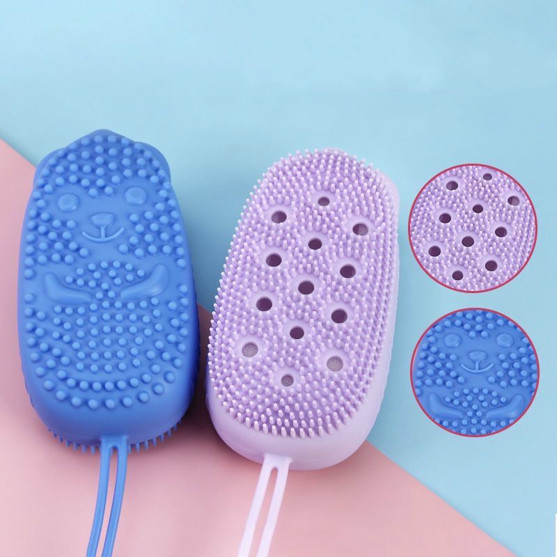 Double-Sided Silicone Bath Brush That Lathers Body Wash