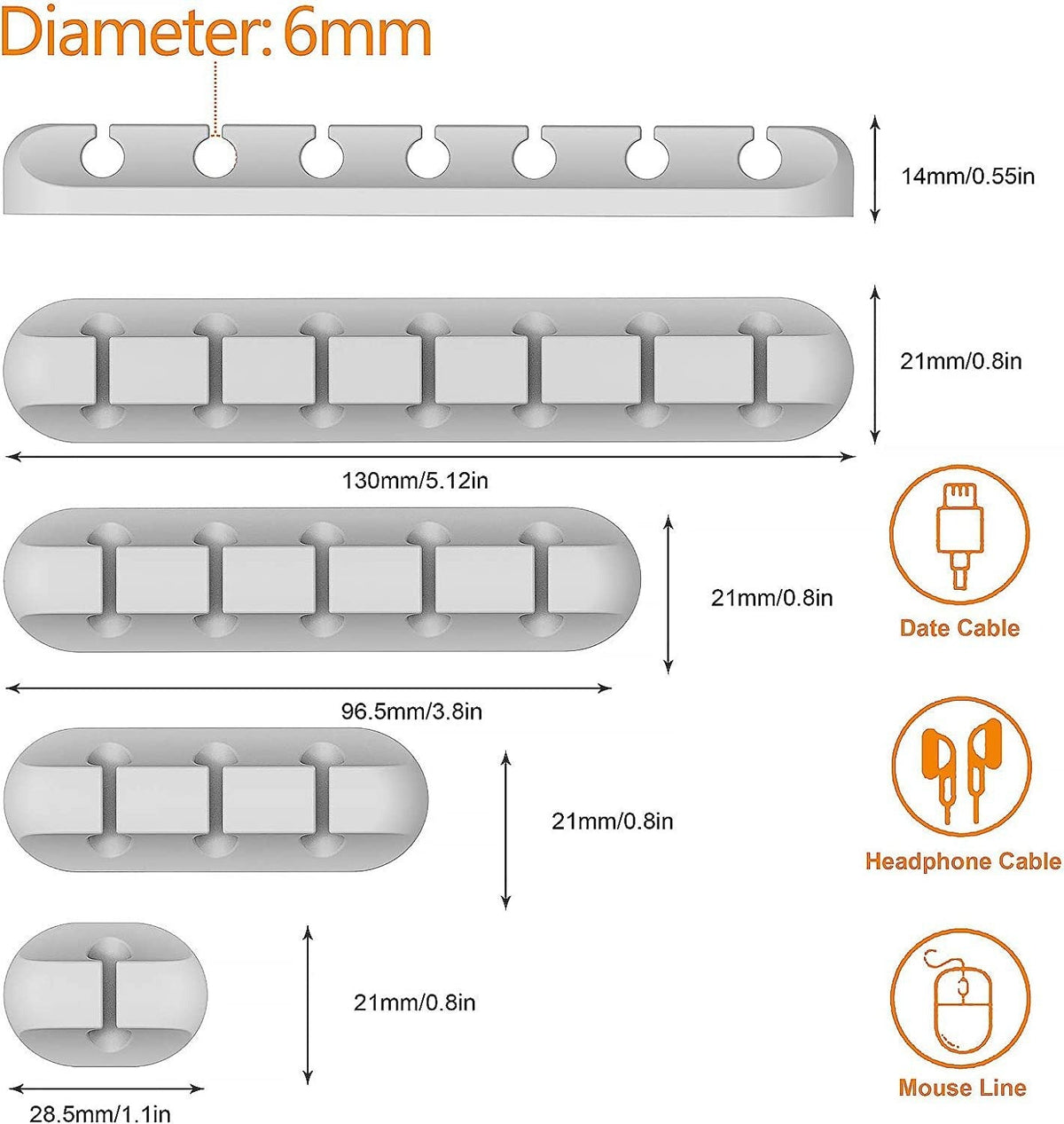 Silicone Cable Organizer for Desk and Nightstand Charging