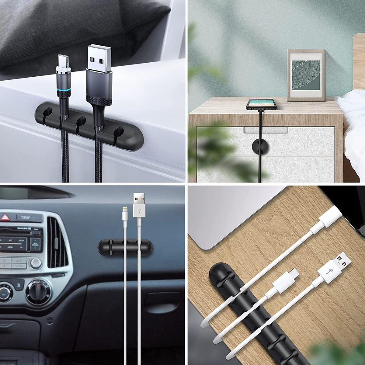 Silicone Cable Organizer for Desk and Nightstand Charging