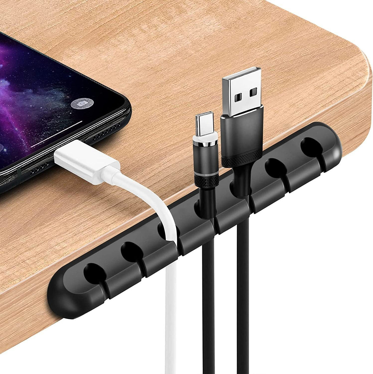 Silicone Cable Organizer for Desk and Nightstand Charging