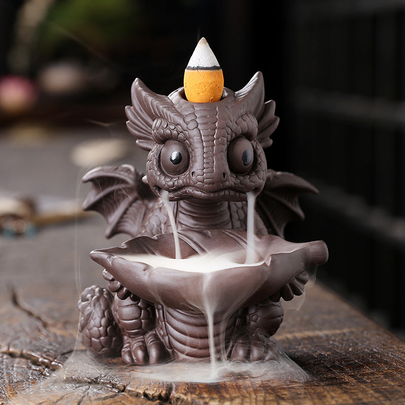 Backflow Incense Burner Dragon Smoke Waterfall Decor