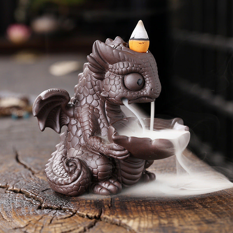 Backflow Incense Burner Dragon Smoke Waterfall Decor