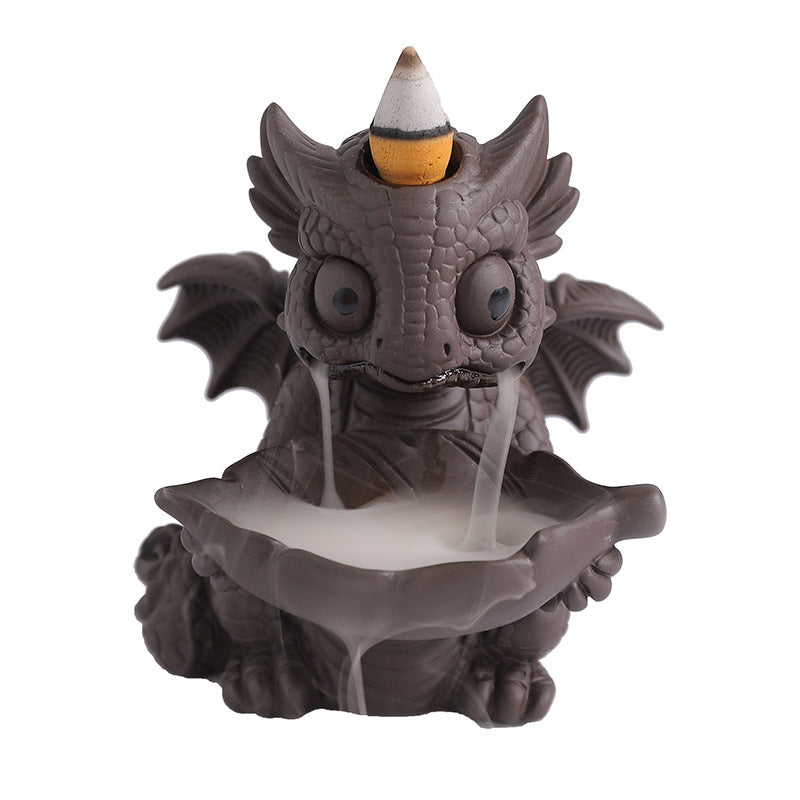 Backflow Incense Burner Dragon Smoke Waterfall Decor