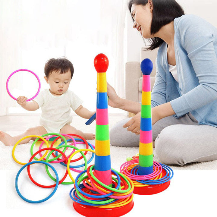Stacking Ring Toss Toy for Active Indoor Family Play