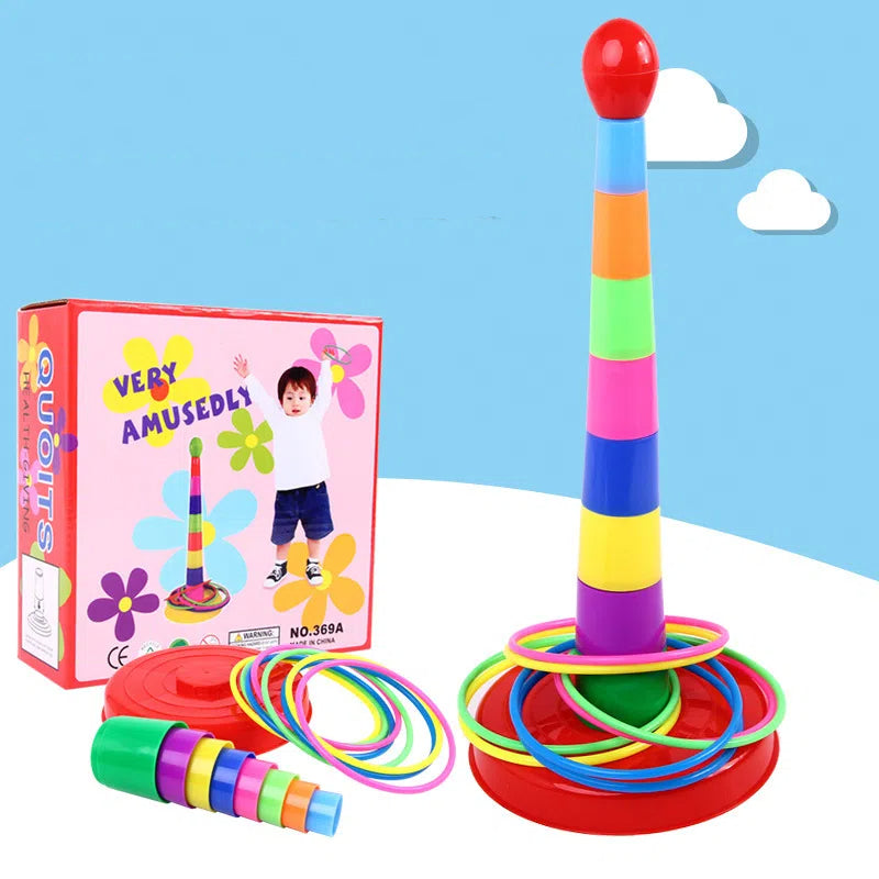 Stacking Ring Toss Toy for Active Indoor Family Play