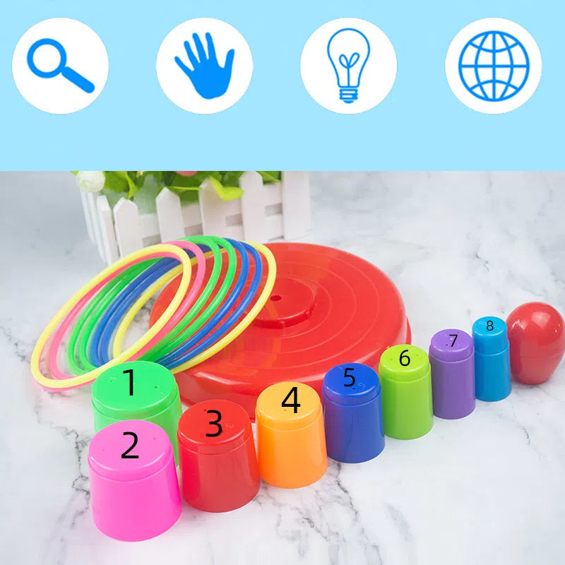 Stacking Ring Toss Toy for Active Indoor Family Play