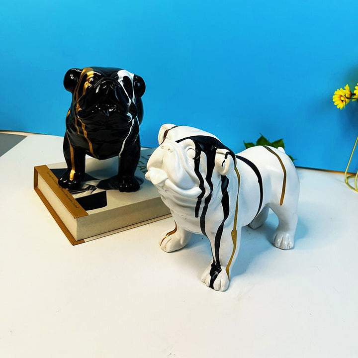 Bulldog Resin Sculpture for Colorful Modern Home Decor