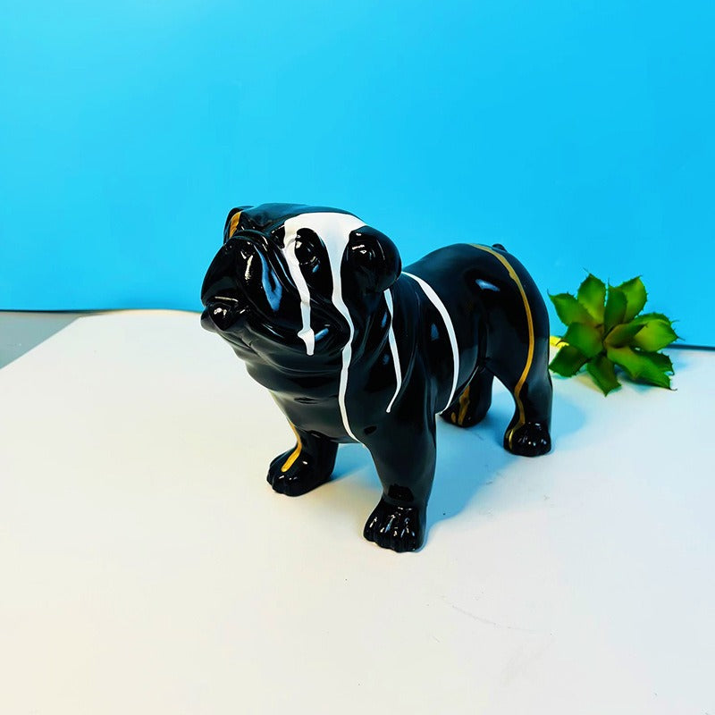 Bulldog Resin Sculpture for Colorful Modern Home Decor