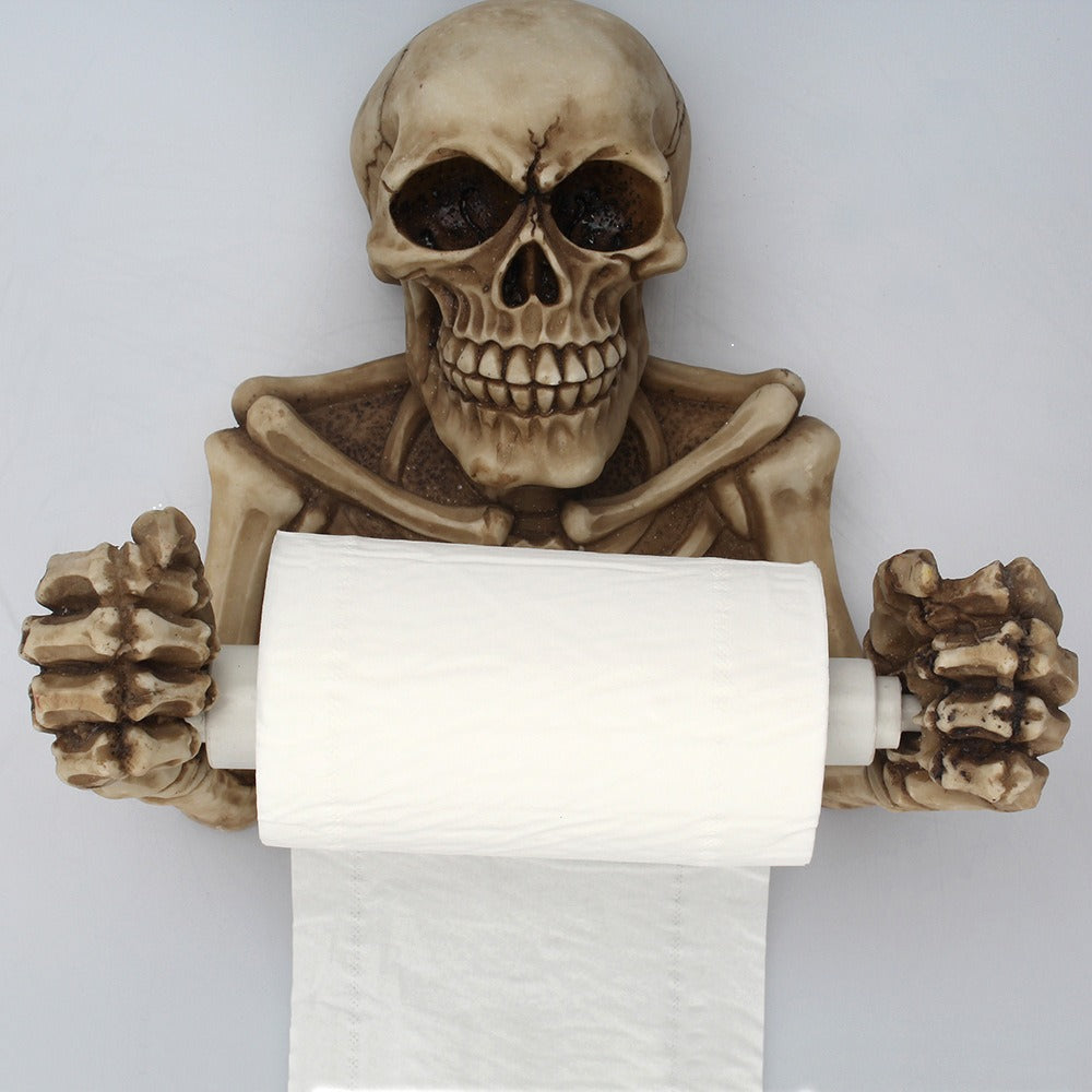 Skull Toilet Paper Holder | Gothic Bathroom Wall Decor