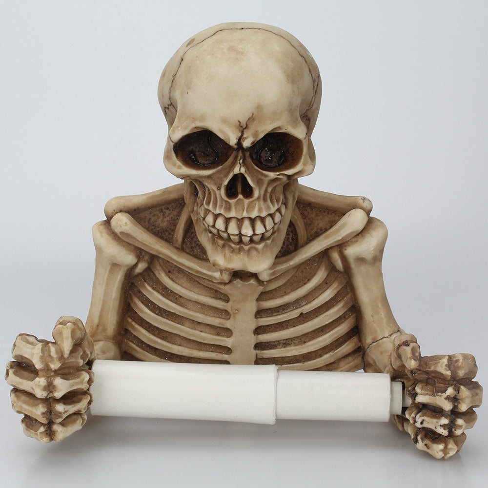 Skull Toilet Paper Holder | Gothic Bathroom Wall Decor
