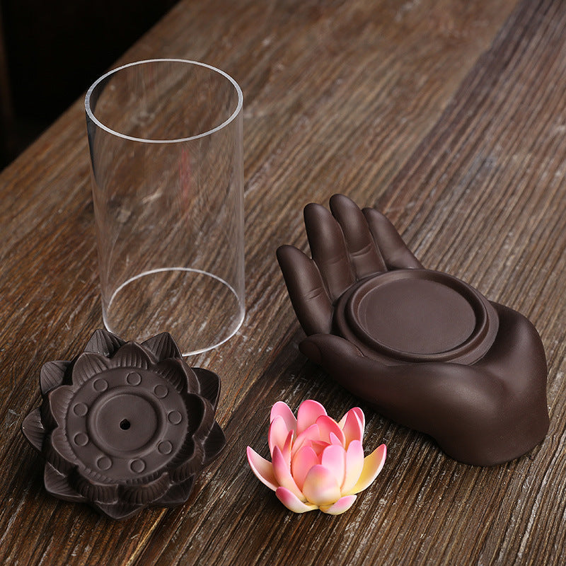 Lotus Incense Holder Lamp for Serene Tabletop Decor