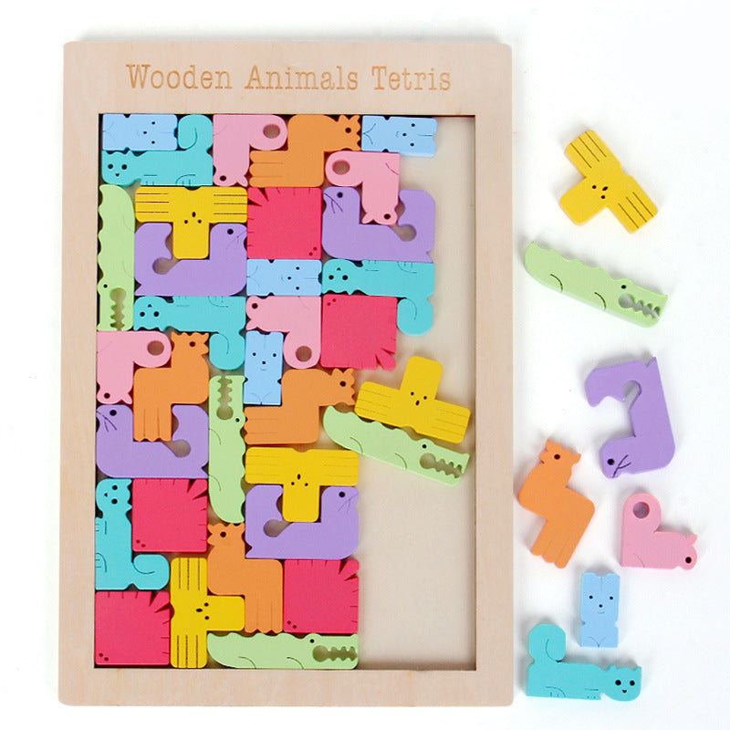 Wooden Animal Puzzle Board for Screen-Free Learning