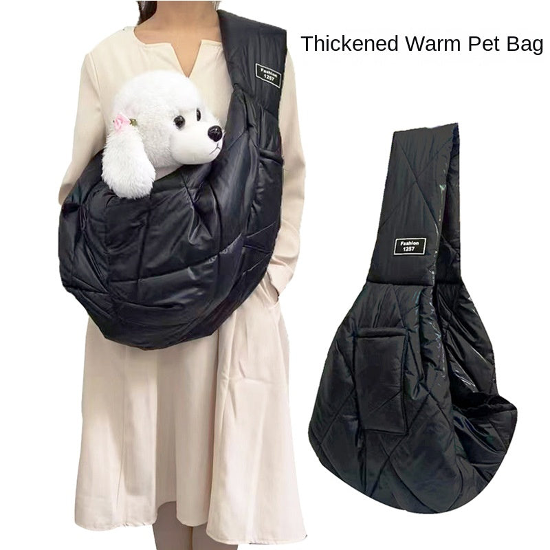 Crossbody Pet Carrier Bag for Warm Hands-Free Trips