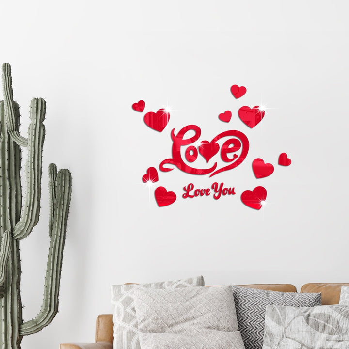 Acrylic Love Wall Sticker for Romantic Bedroom Decor