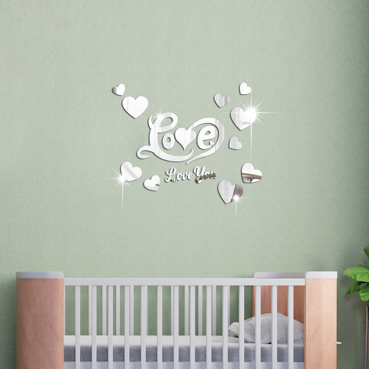 Acrylic Love Wall Sticker for Romantic Bedroom Decor
