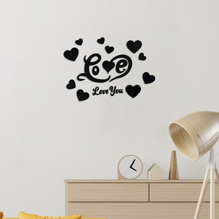 Acrylic Love Wall Sticker for Romantic Bedroom Decor