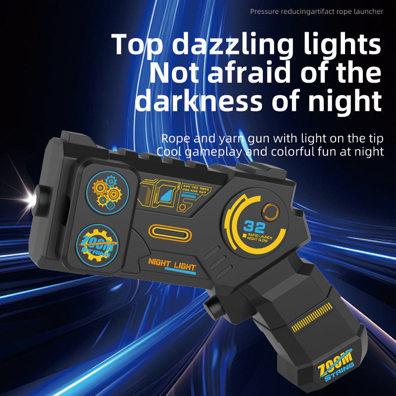 Glow-in-the-Dark Rope Launcher Toy for Night Play