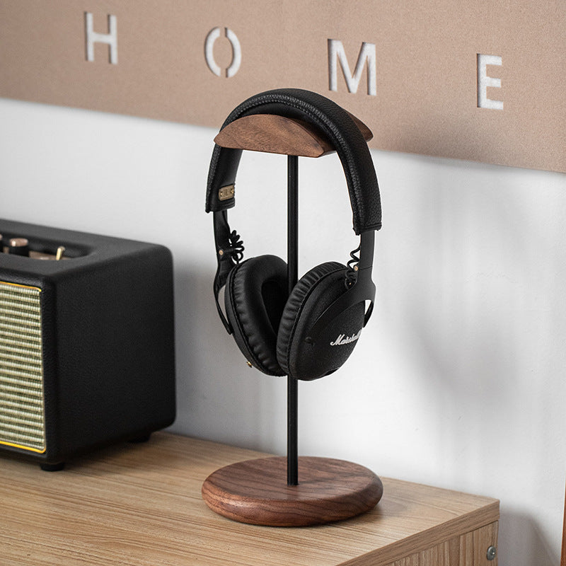 Solid Walnut Headphone Stand for Over-Ear Headphones