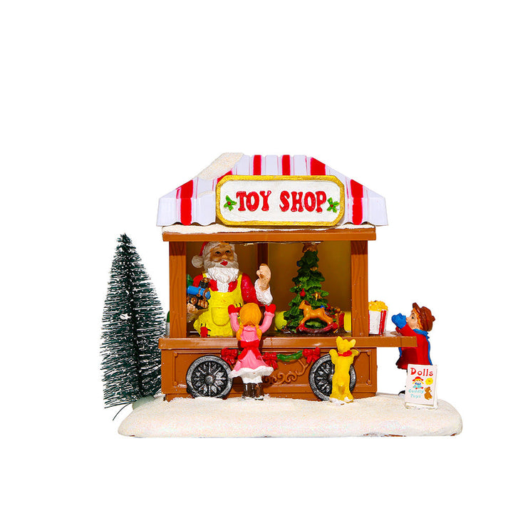 Christmas Light-Up Musical Food Cart Scene Ornament