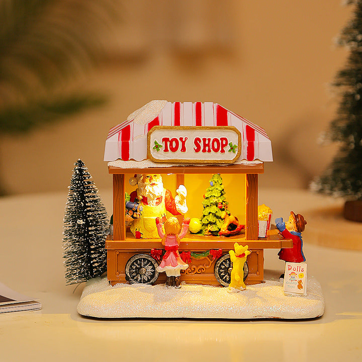 Christmas Light-Up Musical Food Cart Scene Ornament