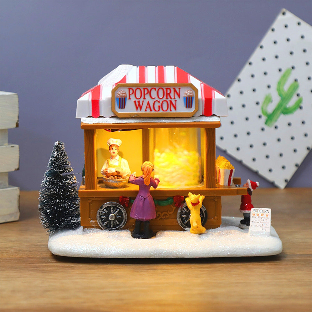 Christmas Light-Up Musical Food Cart Scene Ornament