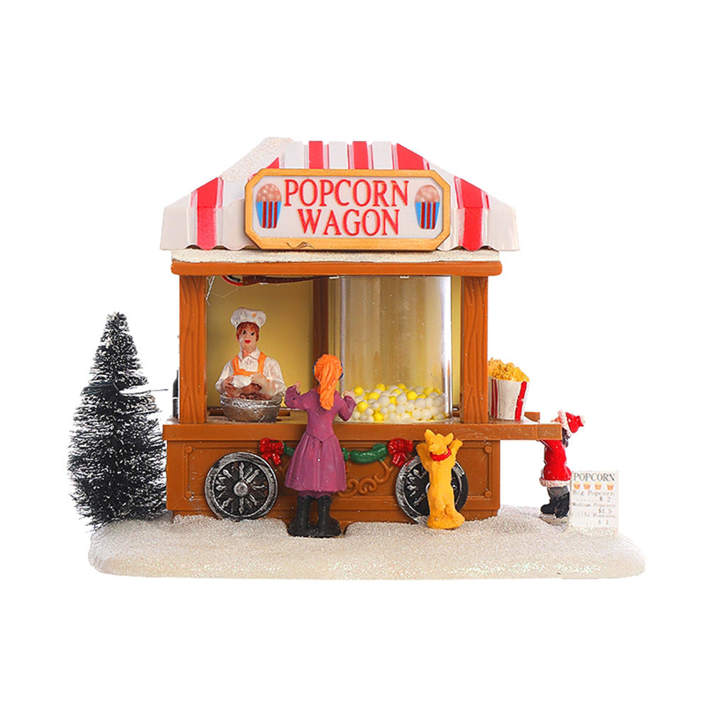 Christmas Light-Up Musical Food Cart Scene Ornament