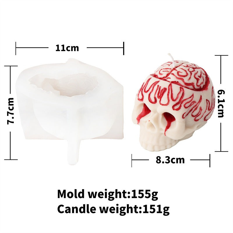 3D Skull Candle Mold for Gothic Halloween Candle Making
