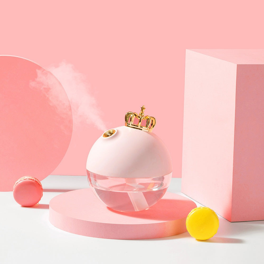 Cute Crown Desk Humidifier with Colorful LED Night Light