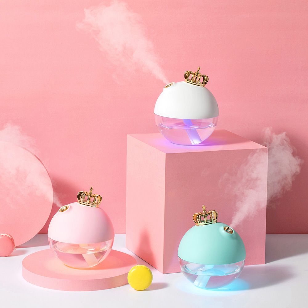 Cute Crown Desk Humidifier with Colorful LED Night Light