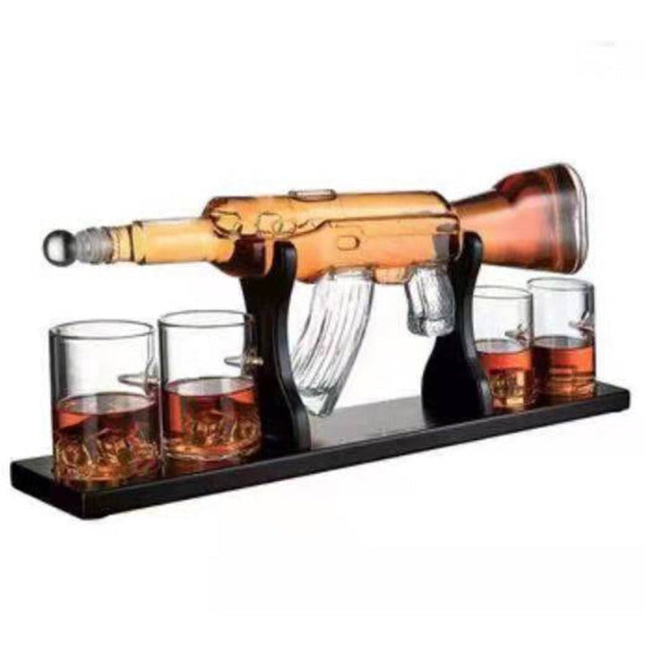 AK-47 Whiskey Decanter Set with 4 Glasses and Stones