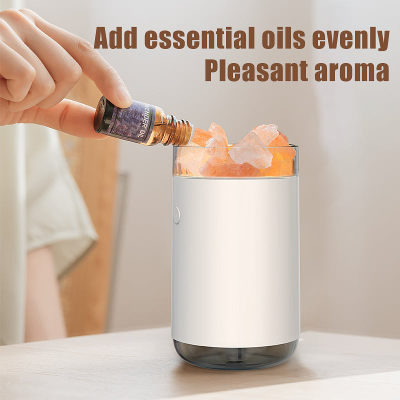 Crystal Salt Humidifier with Aromatherapy & Night Light