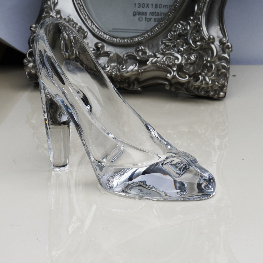Crystal Glass Slipper Ornament for Fairytale Decor