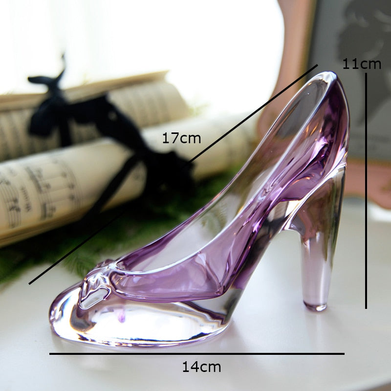 Crystal Glass Slipper Ornament for Fairytale Decor