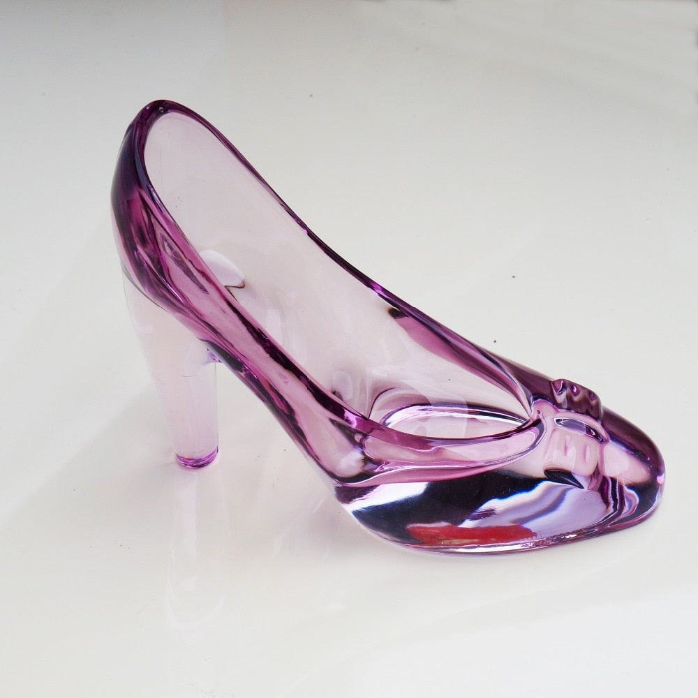 Crystal Glass Slipper Ornament for Fairytale Decor