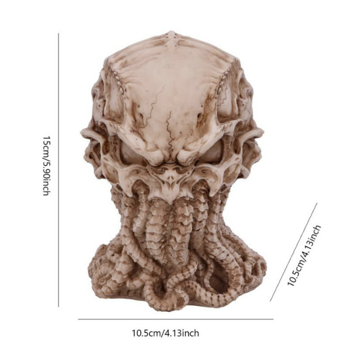 Cthulhu Skull Statue – Gothic Lovecraftian Tabletop Decor