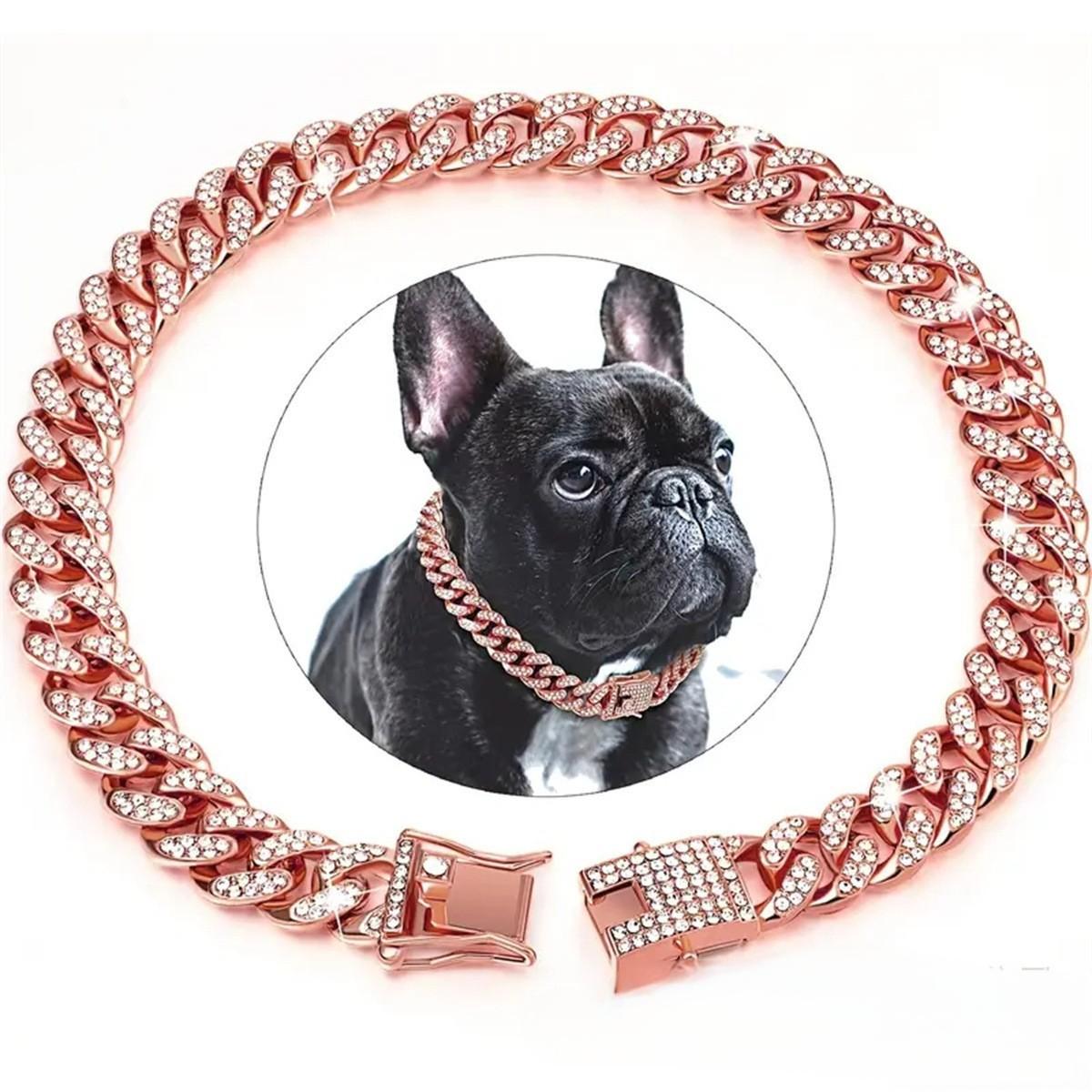 Cuban Chain Pet Collar for Glamorous Photo Moments