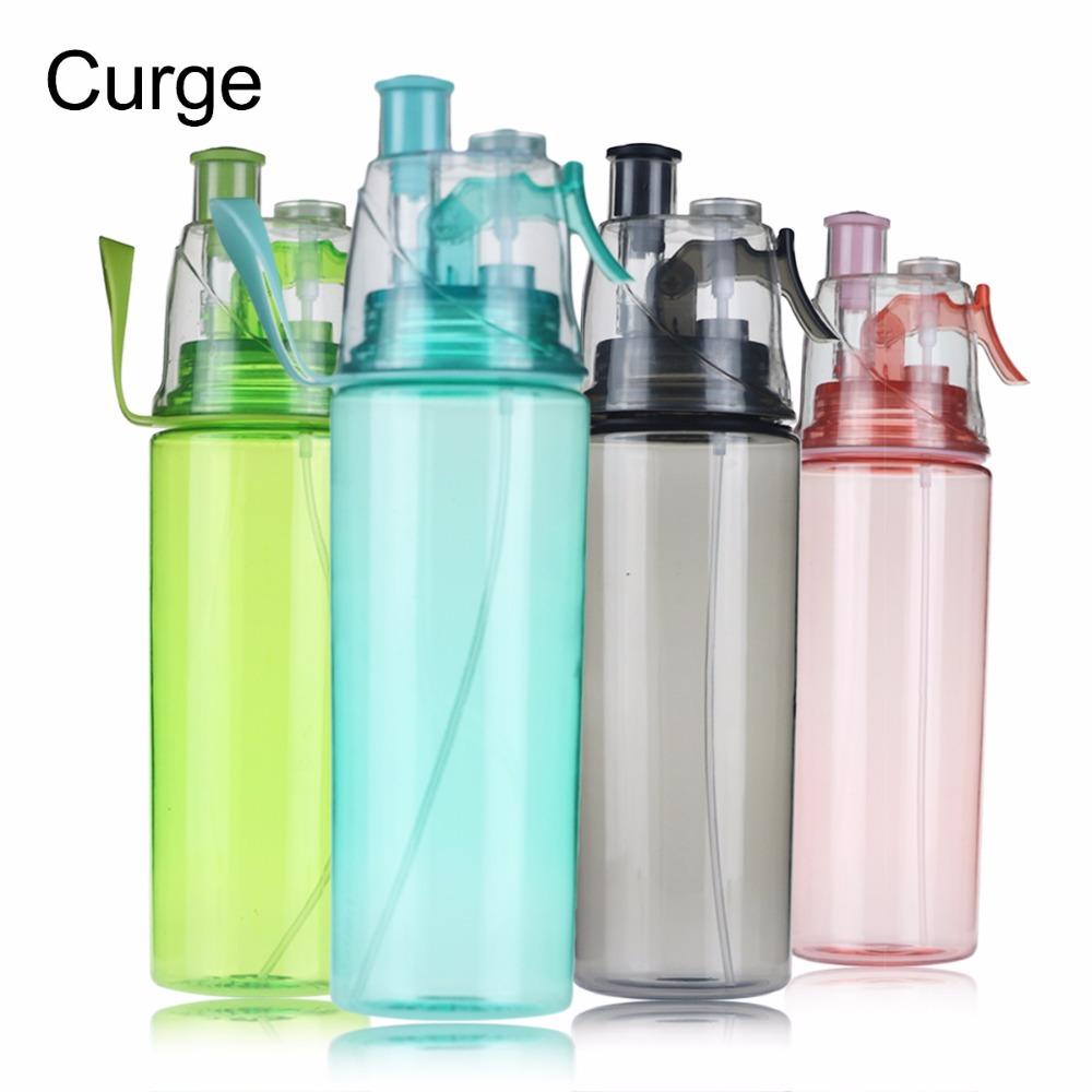 Misting Sports Water Bottle 600ml with Spray Mist Lid