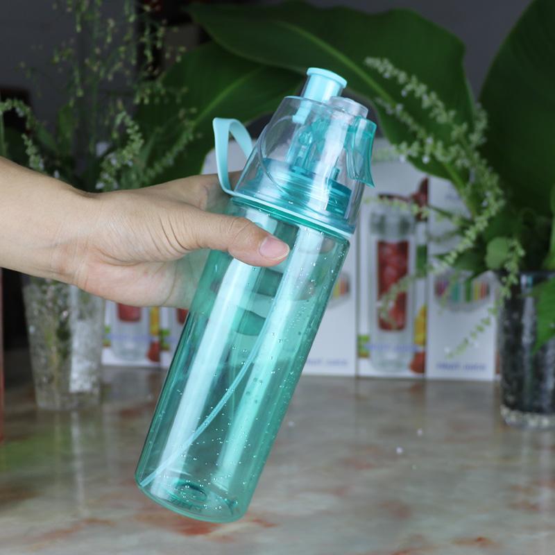 Misting Sports Water Bottle 600ml with Spray Mist Lid