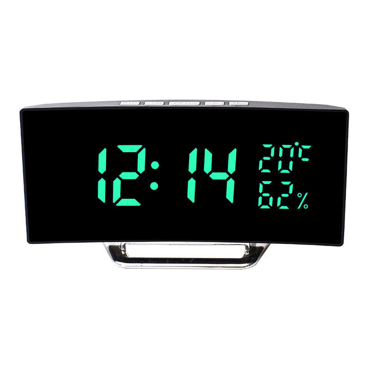 Curved LED Clock With Temperature Humidity Display