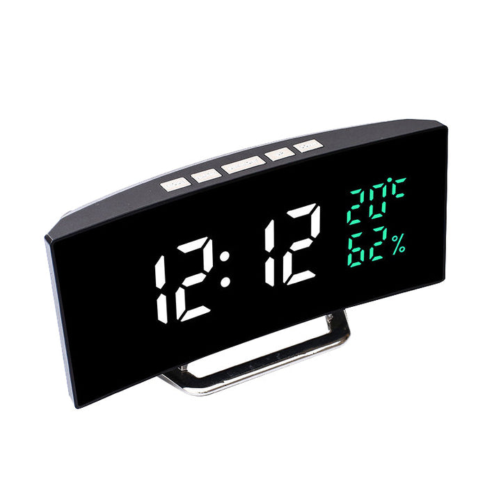 Curved LED Clock With Temperature Humidity Display