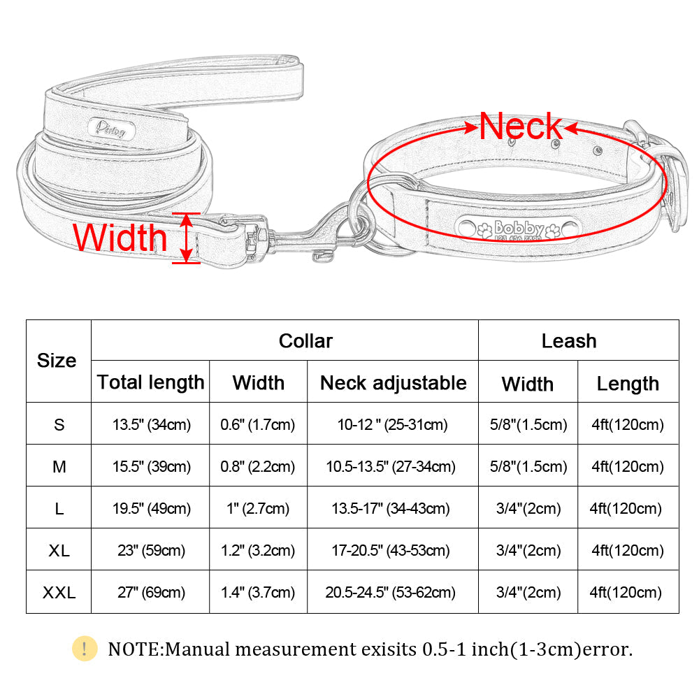 Personalized Dog Collar & Matching Leash Set for Walks