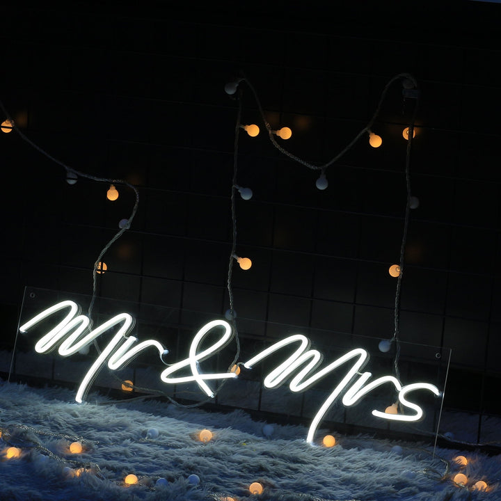 Custom Mr & Mrs Neon Sign, Waterproof Flex LED Wedding Decor